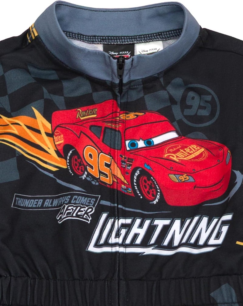 Disney Cars French Terry Racing Zip Up Coverall Toddler to Big Kid Sizes (2T - 10-12) - Image 5